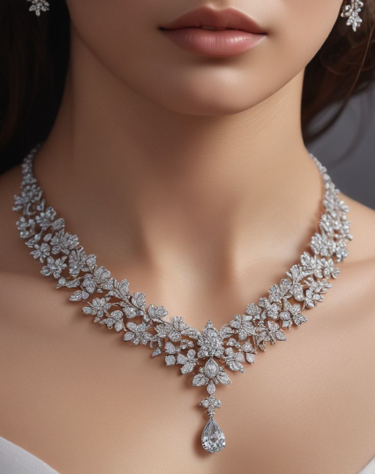 beautiful diamond wedding necklace design